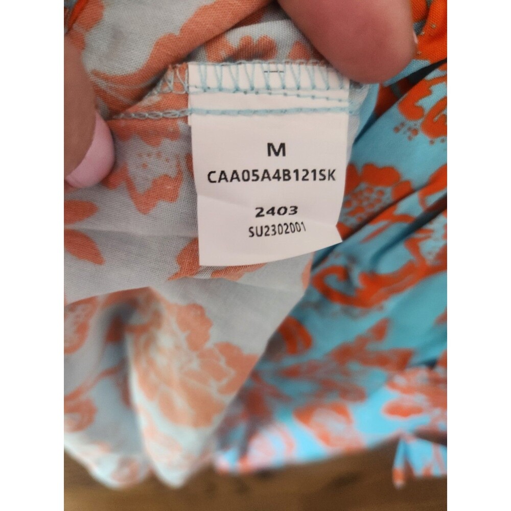 NWT CUPSHE Cutout Mini Dress Blue Orange Floral Summer Sundress Boho - Medium - Picture 7 of 8